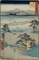 No.29 Ferry no rio Tenryu_, Mitsuke, julho de 1855