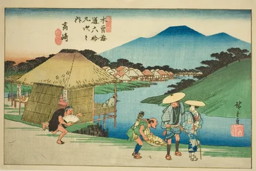do. 14: Takasaki, da série "Shi x t y ne s ta on s of te kisokaid (kisokaido rokujukyu tsugi no uchi)"