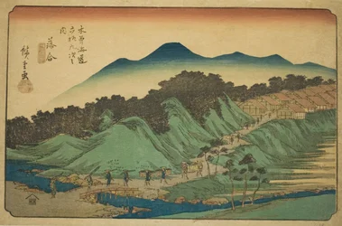 do. 45: Ochiai, da série Te s "Shi x t y ne s ta on s of te kisokaid (kisokaido rokujukyu tsugi no uchi)"