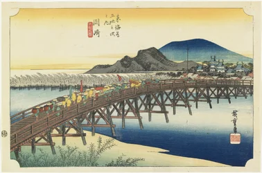 Okazaki - ponte de Yahagi, c.1833