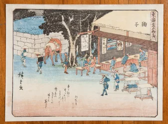 Estação de Mariko, prancha 21 da série: As cinquenta e três estações da estrada de Tokaido