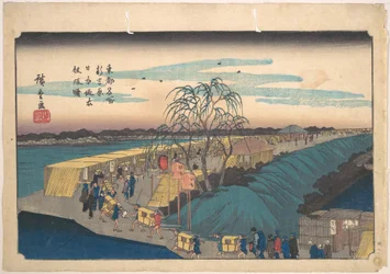 Shin-Yoshiwara, aterro de Nihon, Emonzaka ao amanhecer