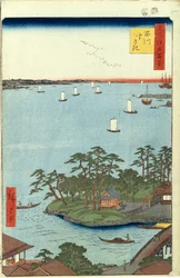 Shinagawa Susaki Cem vistas famosas de Edo, 1856-1858