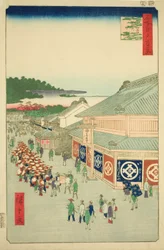 Shitaya Hirokoji, n.º 13 da série "Cem vistas famosas de Edo (Meisho Edo hyakkei)"
