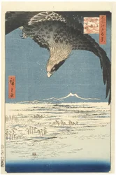 Susaki e a planície de Jūmantsubo perto de Fukagawa, da série Cem vistas célebres de Edo, 1857