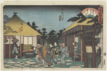 Tagawaya em frente ao templo O_onji, c. 1835-1842