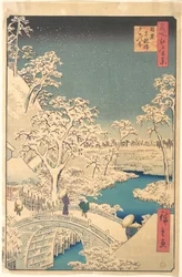 Ponte Taiko, Meguro, numa noite de neve