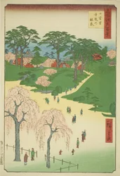 Hand MP e r electric s membro Nippori (Nippori temple battle), da série `` Ridge dre d fa net views of Edo (Cem vistas famosas de Edo)