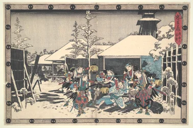 A Leal Liga dos Quarenta e Sete R?nin (Ch?shingura), Ato XI, No. 3: O Ataque Noturno Moronao capturado pelos Ronin
