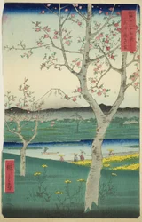 Os arredores de Koshigaya na província de Musashi (Musashi Koshigaya zai), da série "Trinta e seis vistas do Monte Fuji (Fuji sanjurokkei)"