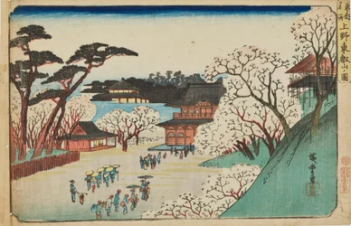 «Templo Tōeizan em Ueno» da série «Lugares famosos de Edo»