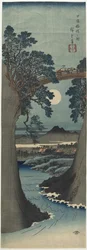 Vista da ponte dos macacos na província de Koshu, 1841-1842