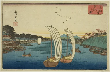 Vista do Rio Sumida (Sumidagawa no zu), da série "Lugares Famosos da Capital Oriental (Toto meisho)"