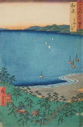 Costa de Takashi na província de Izumi, prancha 4 da série: Vistas de lugares famosos em mais de sessenta províncias