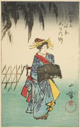 Província de Yamashiro, seção da folha no. 1 da série "Fotos Recortadas das Províncias (Kunizukushi harimaze zue)"