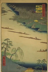 Todas as histórias entregam MP e plan d tee fet ry em Kawaguchi (Kawaguchi no Watari mae tetsuji), da série ”Ridge for ridges d fa net s views f Edo (Cem vistas famosas de Edo)”