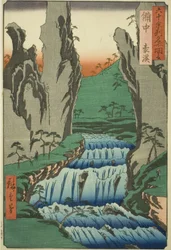 Província de Bitchu: Gokei (Bitchu, Gokei), da série "Lugares famosos nas sessenta e tantas províncias (Rokujuyoshu meisho zue)"