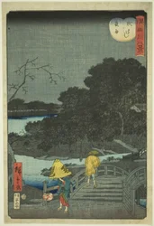 Chuva Noturna na Ponte Makura (Makurabashi yau), da série "Oito Vistas do Rio Sumida (Sumidagawa hakkei)"