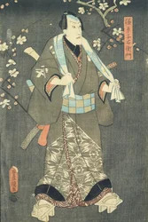 Detalhe da personagem quatro de "Cinco personagens de uma peça de teatro de Toyokuni" (ver também 157881