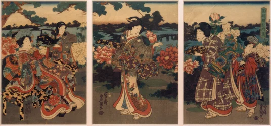 Borboletas e peônias