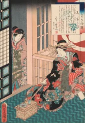 Conto da cortesã Shiratama por Utagawa Toyokuni