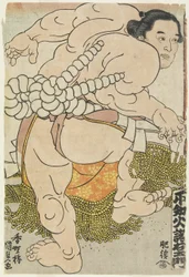 O lutador de Yokozuna Shiranui Dakuemon do estábulo de Higo, 1830-1844