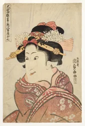 O ator Iwai Hanshiro V como a filha do Verdureiro, Oshichi, c.1815 (xilogravura)