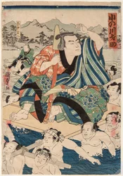 Retrato do lutador de sumo Onogawa Saisuke. Impresso por Utagawa Kunisada II (1823-1880)