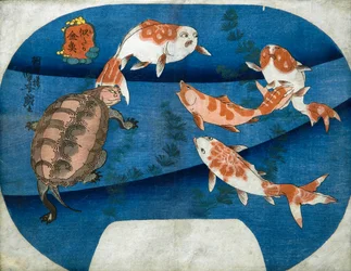 Peixes dourados que se parecem com os Actores (Nitaka kingyo), c.1842