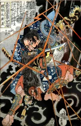 Eu não tenho Hayata Hironao Series: Um dos Oito Heróis da Margem de Água do Nosso País (Honchō Suikoden gōketsu happyakunin no hitori), c.1830-31
