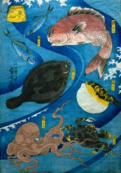 Minds of Fish (Uo no kokoro), c.1842