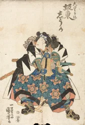 O actor Bandō Shūka como Ōboshi Rikiya na peça Kanadehon Chūshingura