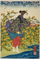 O rio Ide Jewel na província de Yamashiro (Yamashiro kuni Ide no Tamagawa), de uma série sem título dos Seis Rios Jewel