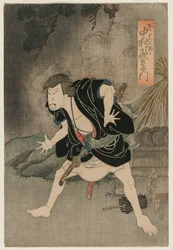 Nakamura Utaemon IV como Ono Sadakuro no Ato 5 de Kanadehon Chushingura, Teatro Naka