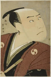 O ator Sawamura Sojuro III como Oboshi Yuranosuke na peça "Edo no Hana Ako no Shiogama", apresentada no Teatro Kiri no quarto mês de 1796