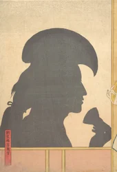 Imagem da silhueta do ator Kabuki, século XIX.