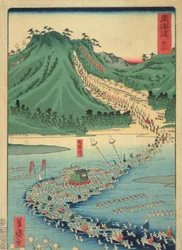 Kanaya, da série Tokaido Highway, 1863 (impressão em xilogravura a cores)