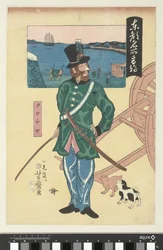 Oficial russo em Takanawa
Lugares famosos em Tóquio (título da série)
Tokyo meisho Takanawa, Woroshiya (título sobre o objecto)
