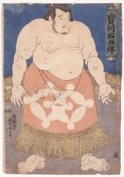 A Soma? Wrestler Takaragawa Ishigor? (impressão em bloco de madeira a cores)