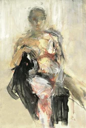 Mulher abstracta e gato preto