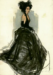 Senhora elegante de preto