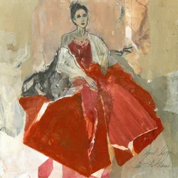 Mulher elegante de vermelho