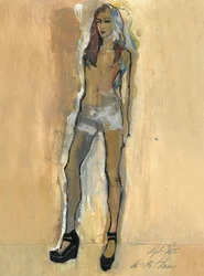 Mulher nua expressiva