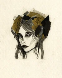 Retrato expressivo de uma mulher