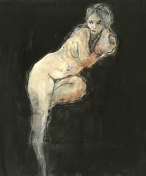 Estudo de uma mulher pensativa