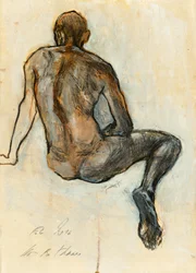 Estudo de uma figura masculina sentada