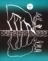 Drinking Caribou, 2018 (tinta sobre papel)