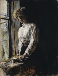 Na janela. Retrato de Olga Fyodorovna Trubnikova, 1886