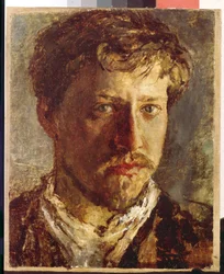 Auto-retrato. Pintura de Valentin Alexandrovich Serov (1865-1911), óleo sobre tela, ca. 1880. Arte Russa