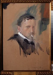 Auto-retrato. Trabalho de Valentin Alexandrovich Serov (1865-1911), aguarela e guache sobre papel